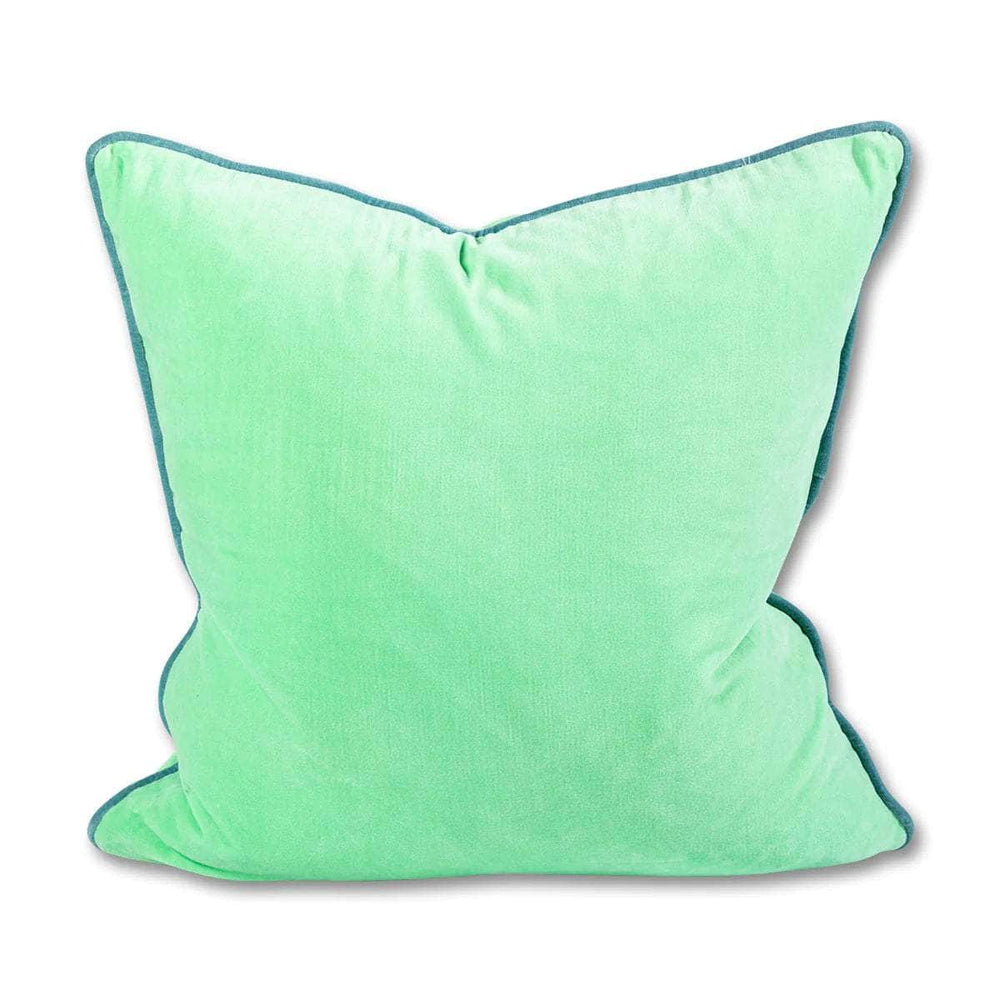 Charliss Velvet Pillow - Mint + Aqua