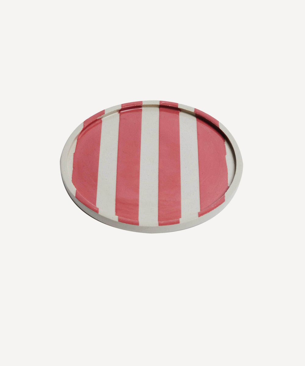 Duci Striped Plate Red 19cm