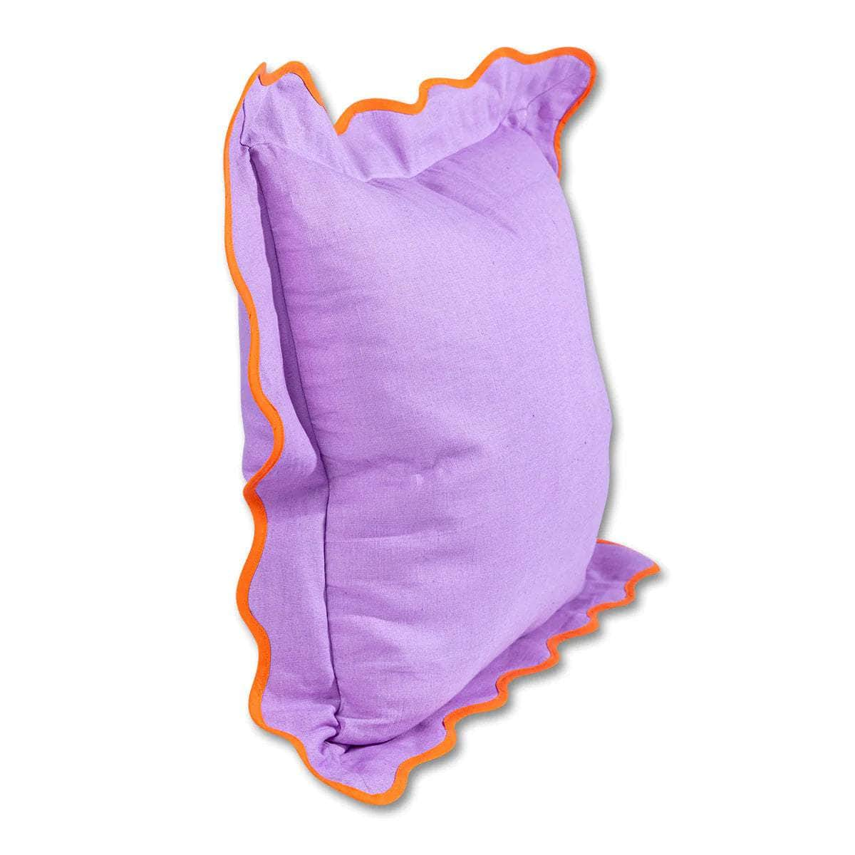 Darcy Linen Pillow - Lilac + Orange