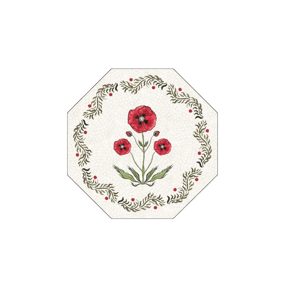 Poppy Field Hexagon Coaster