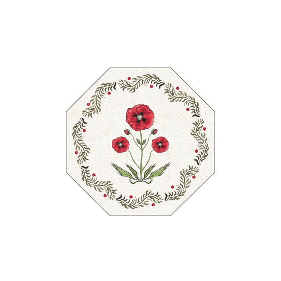 Poppy Field Hexagon Coaster