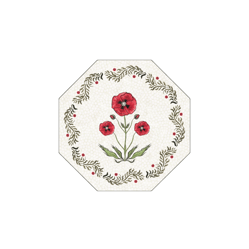 Poppy Field Hexagon Coaster