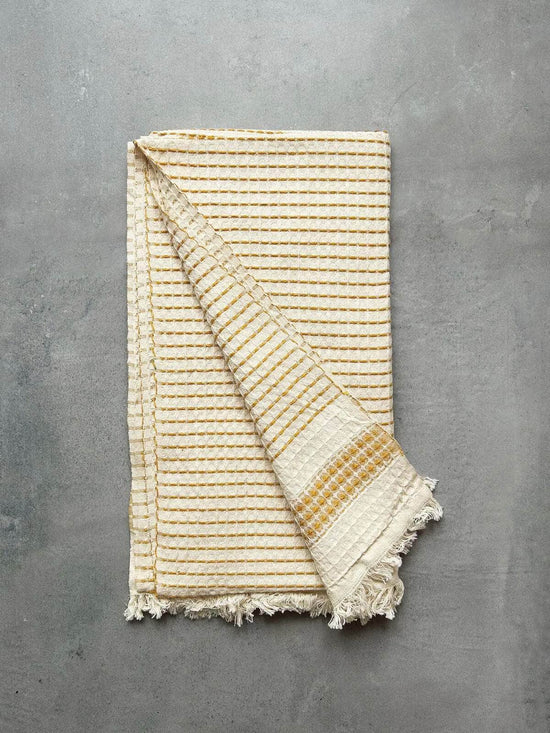 Milos Check Hammam Towel - Mustard