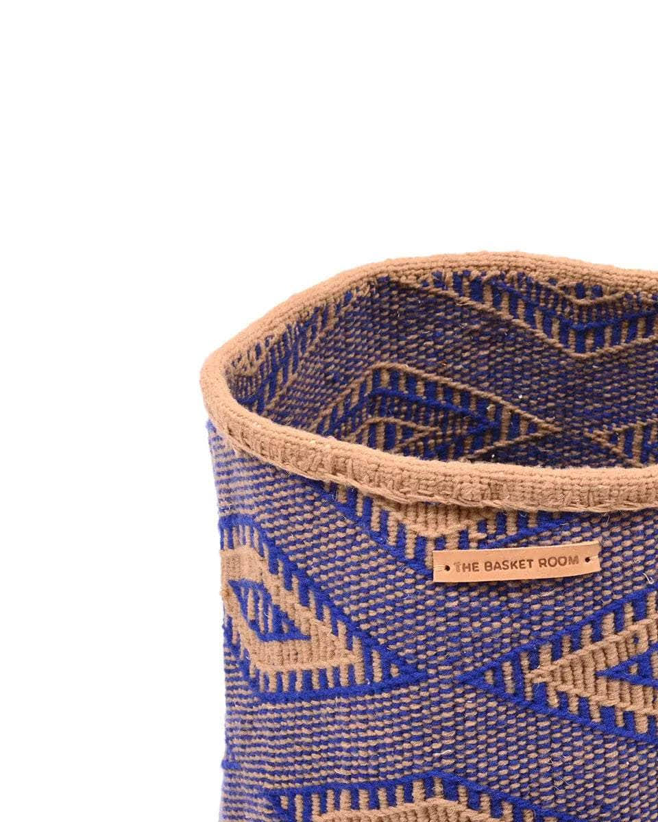 UTAFITI: Large Blue, Maroon, Brown Wool Basket