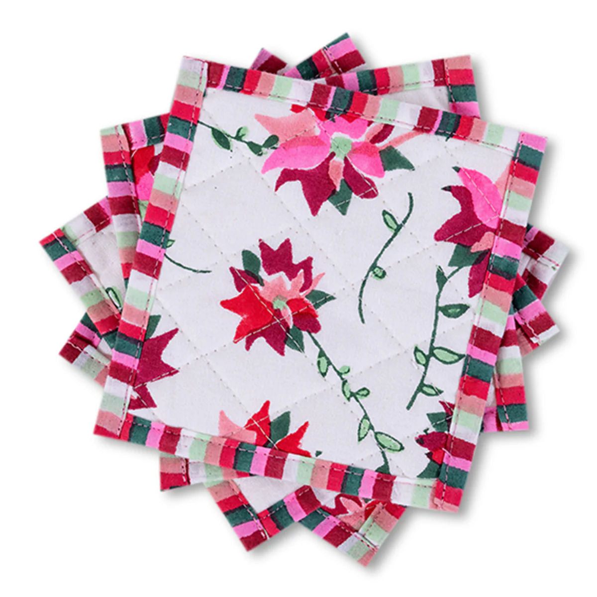 Poinsettia Coasters S/4