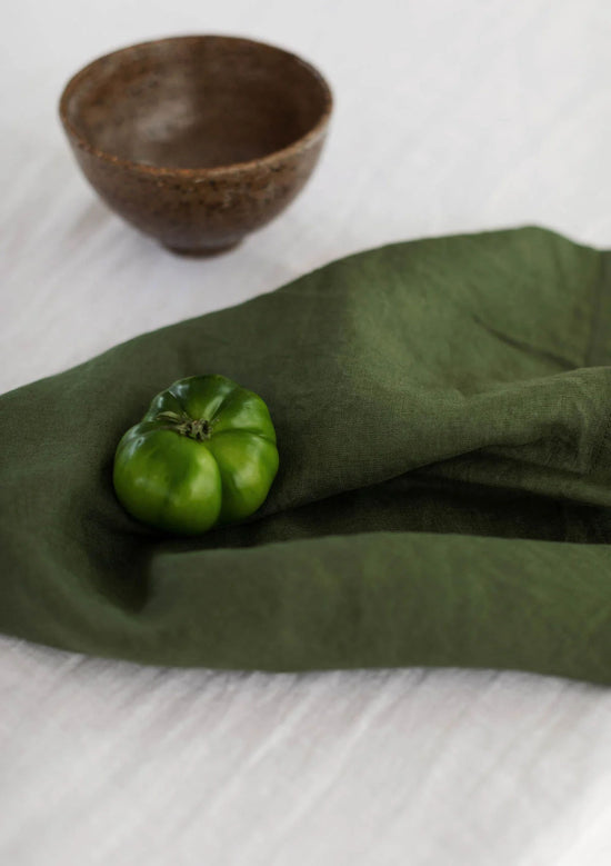 100% Linen Table Napkins - Forest Green (Set of Four)