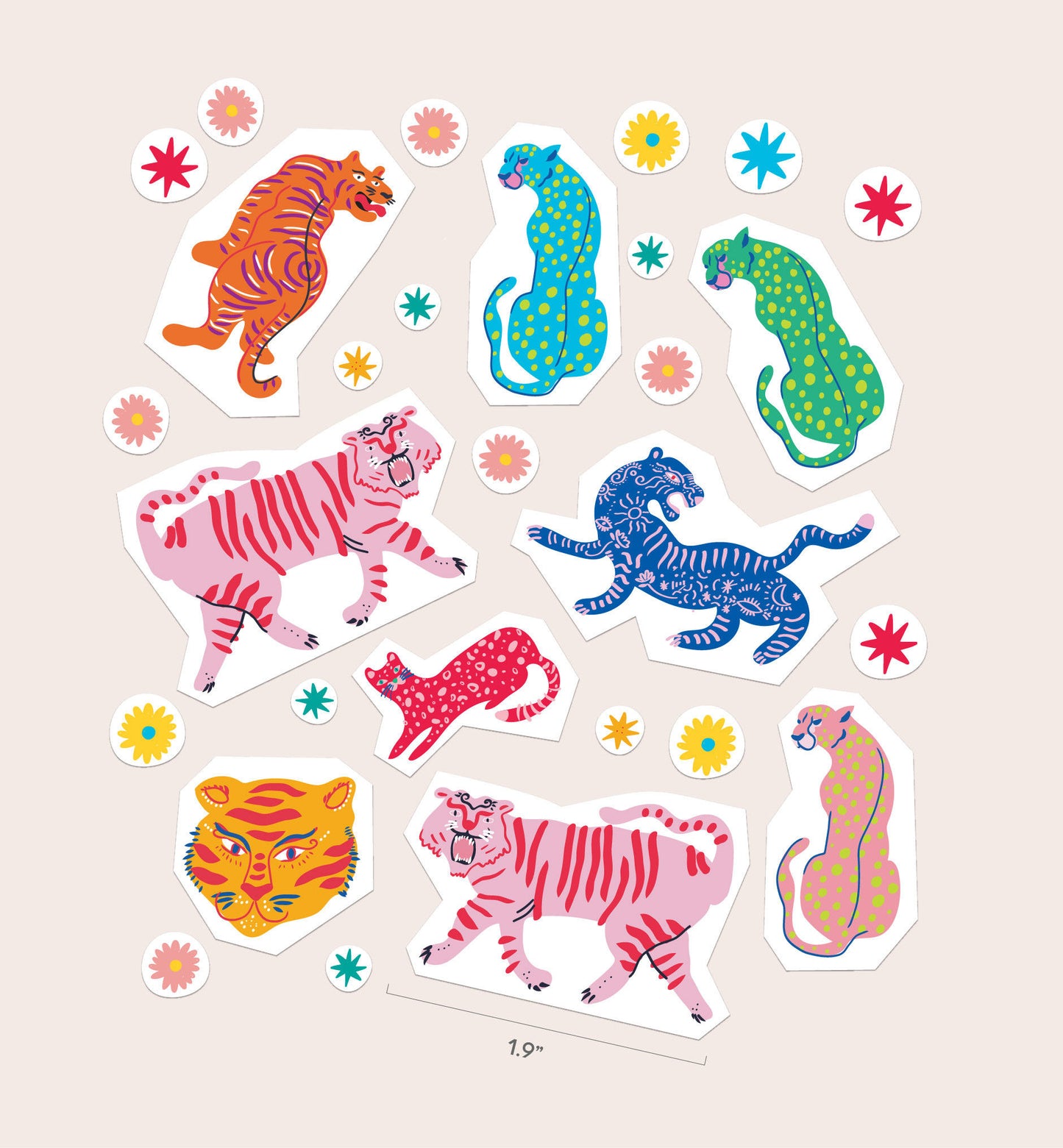 Big Cats Ceramic Sticker Set