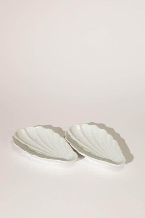 Vintage French Oval Shell Dish Set of Two