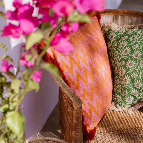 Double Sided Cushion Rosita Orange & Pink x Michelle Orange & Emerald