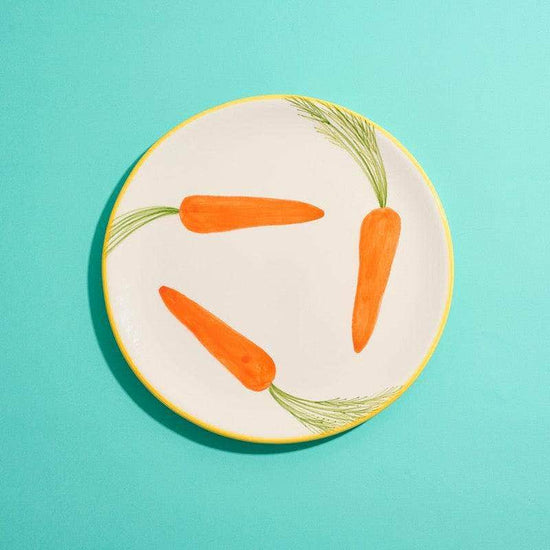 Hand-painted Small Carrot Plates (Set of 2)