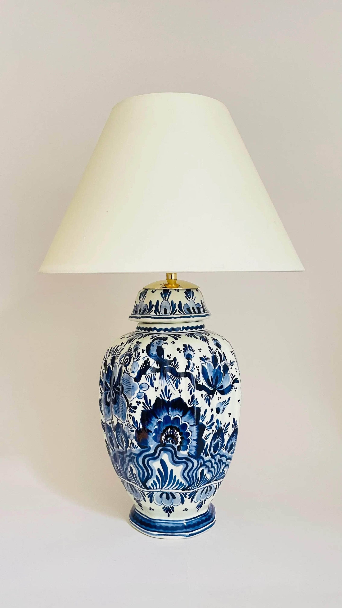 Antique Delft Table Lamp