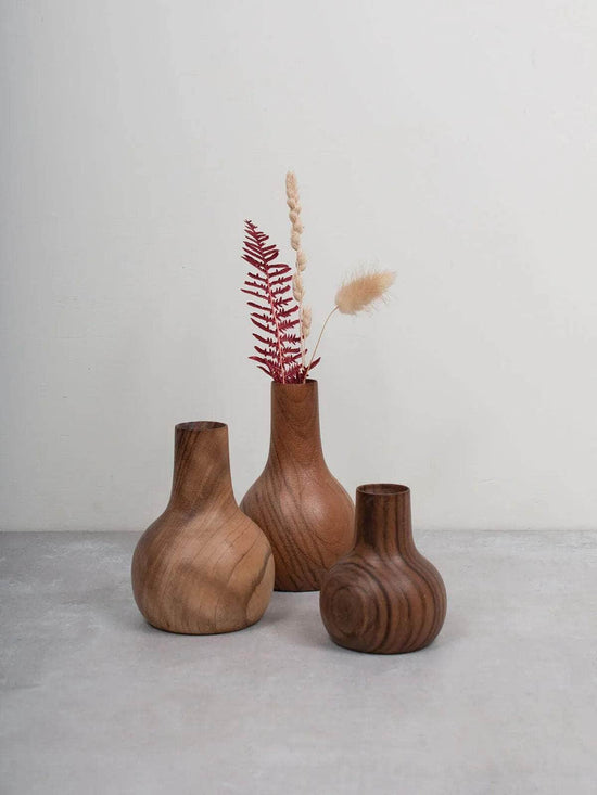 Walnut Wood Mini Vase - Nina