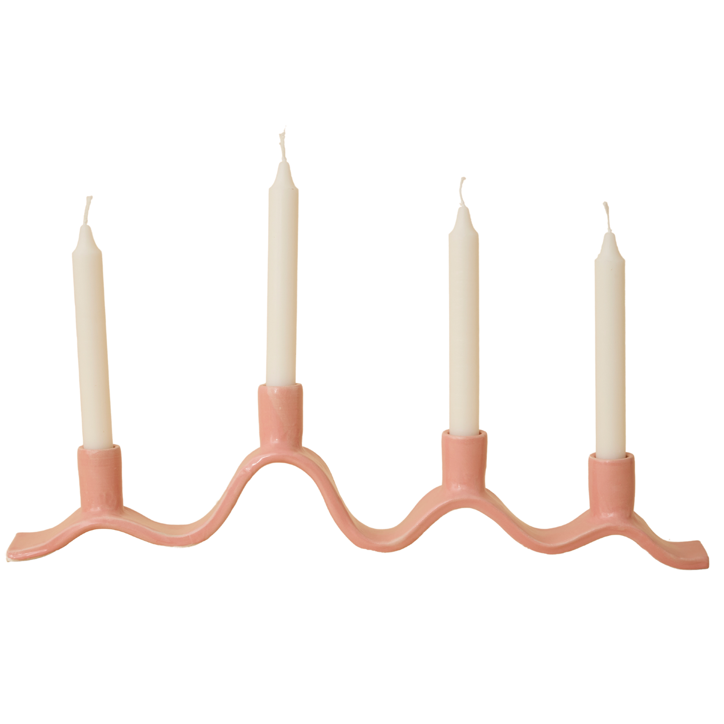 Large Wavy Candelabra - Pink