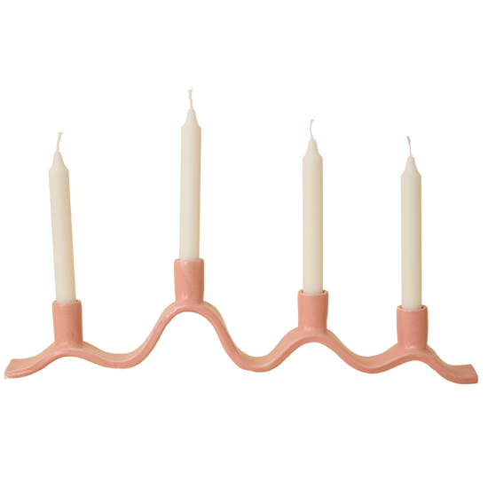 Large Wavy Candelabra - Pink