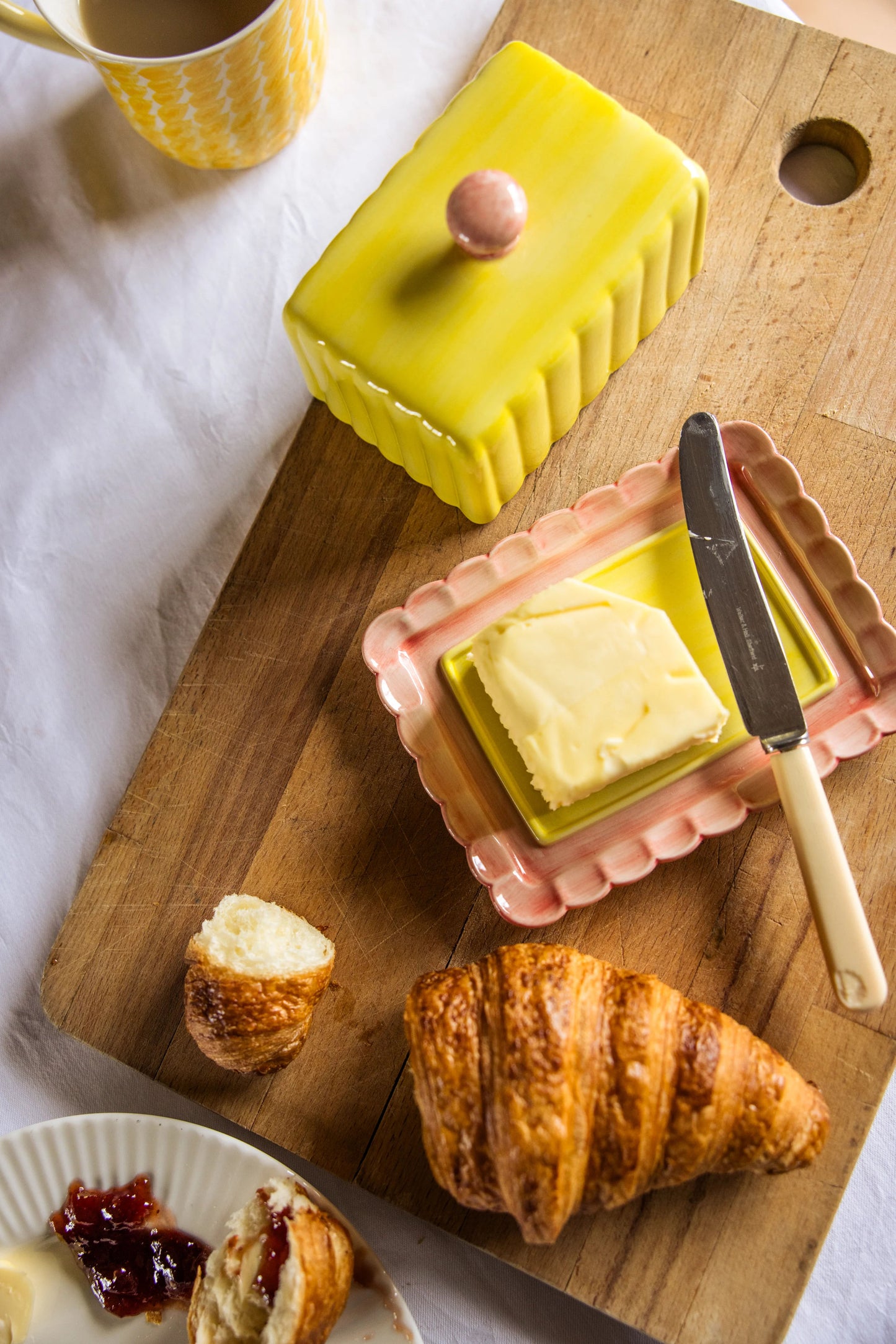 Butter Dish - Yellow & Pink