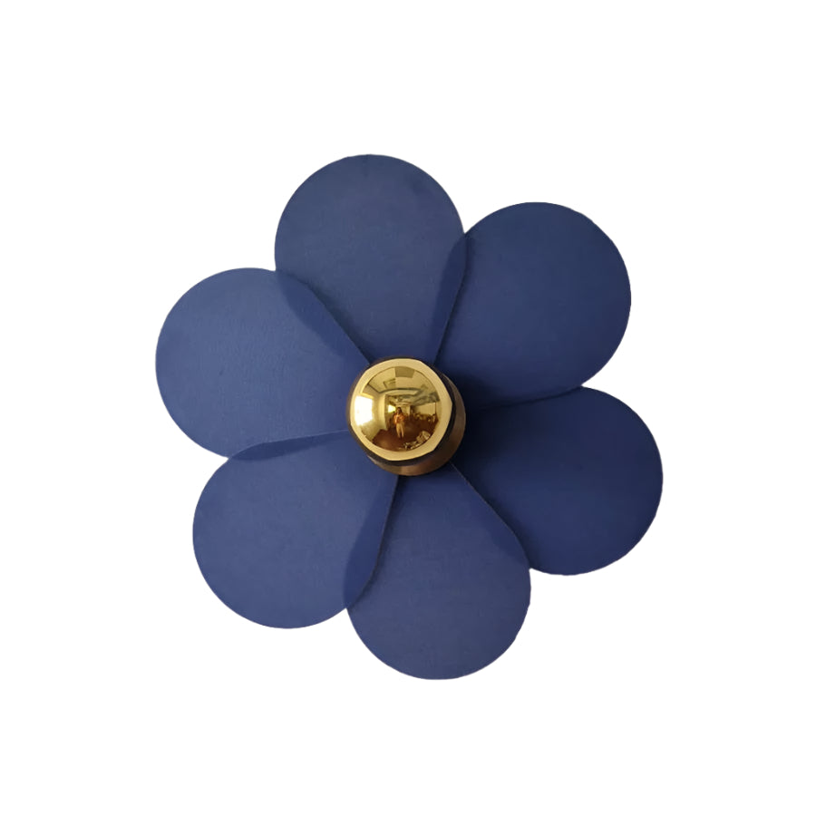 Blue Flower Applique 30cm Wall Light