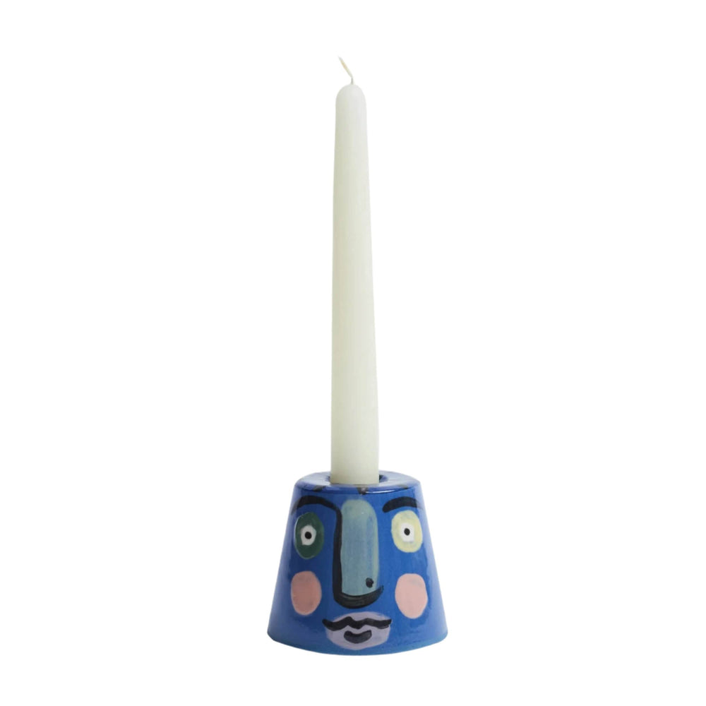 Isolation Face Candle Holder Pale Blue