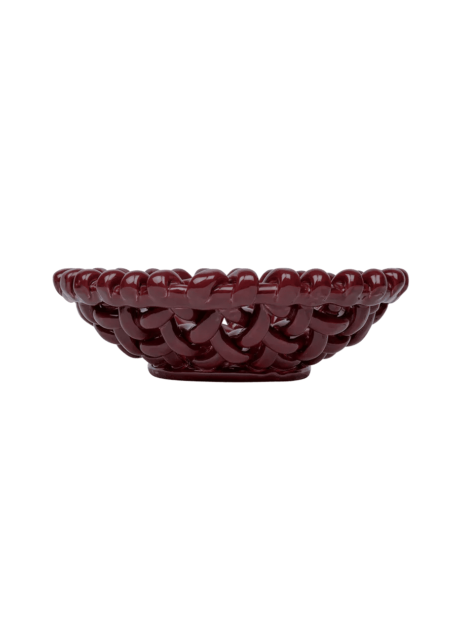 Burgundy Basketweave Bowl