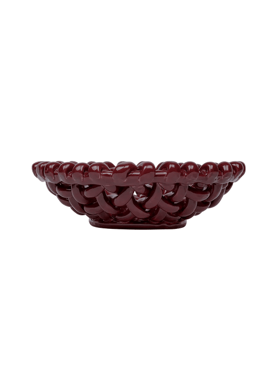 Burgundy Basketweave Bowl