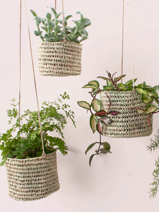 Open Weave Hanging Baskets