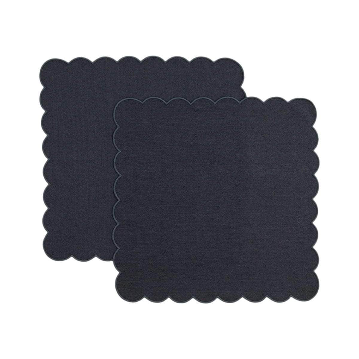 The Slate Blue Linen Scalloped Napkins (Set of 2)