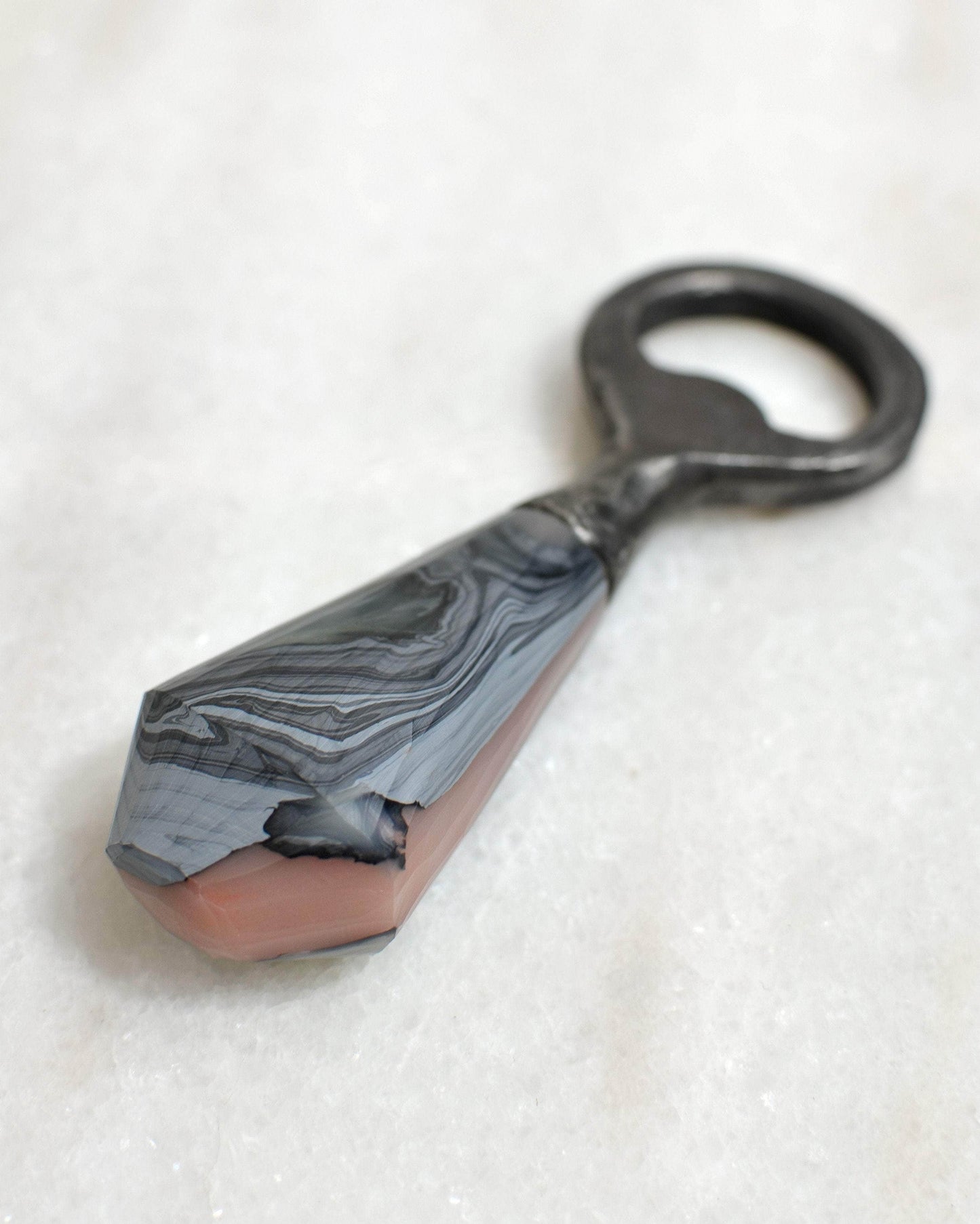 Recycled Plastic & Forged Steel Bottle Opener Stone Rose