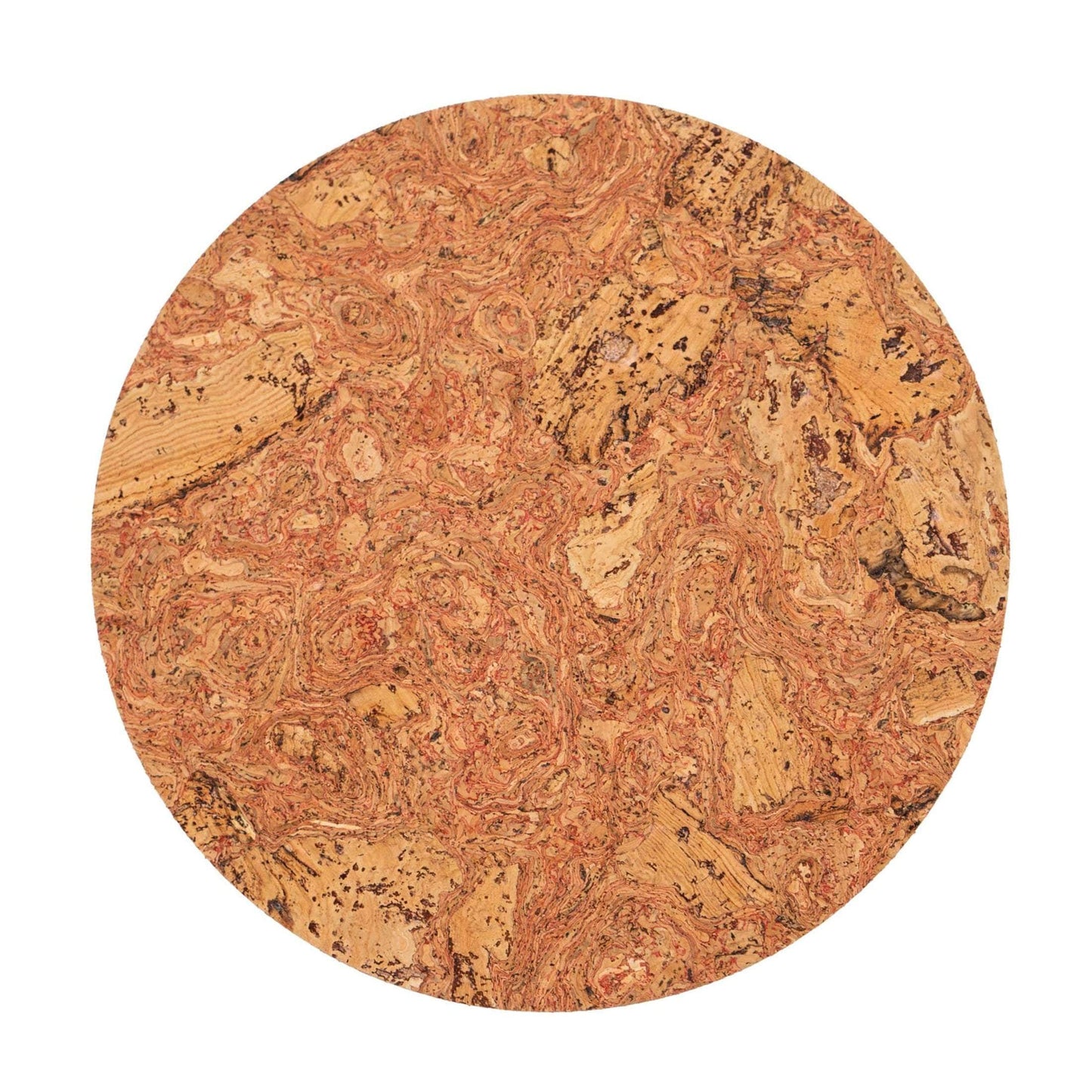 Round Natural Cork Placemat - Red