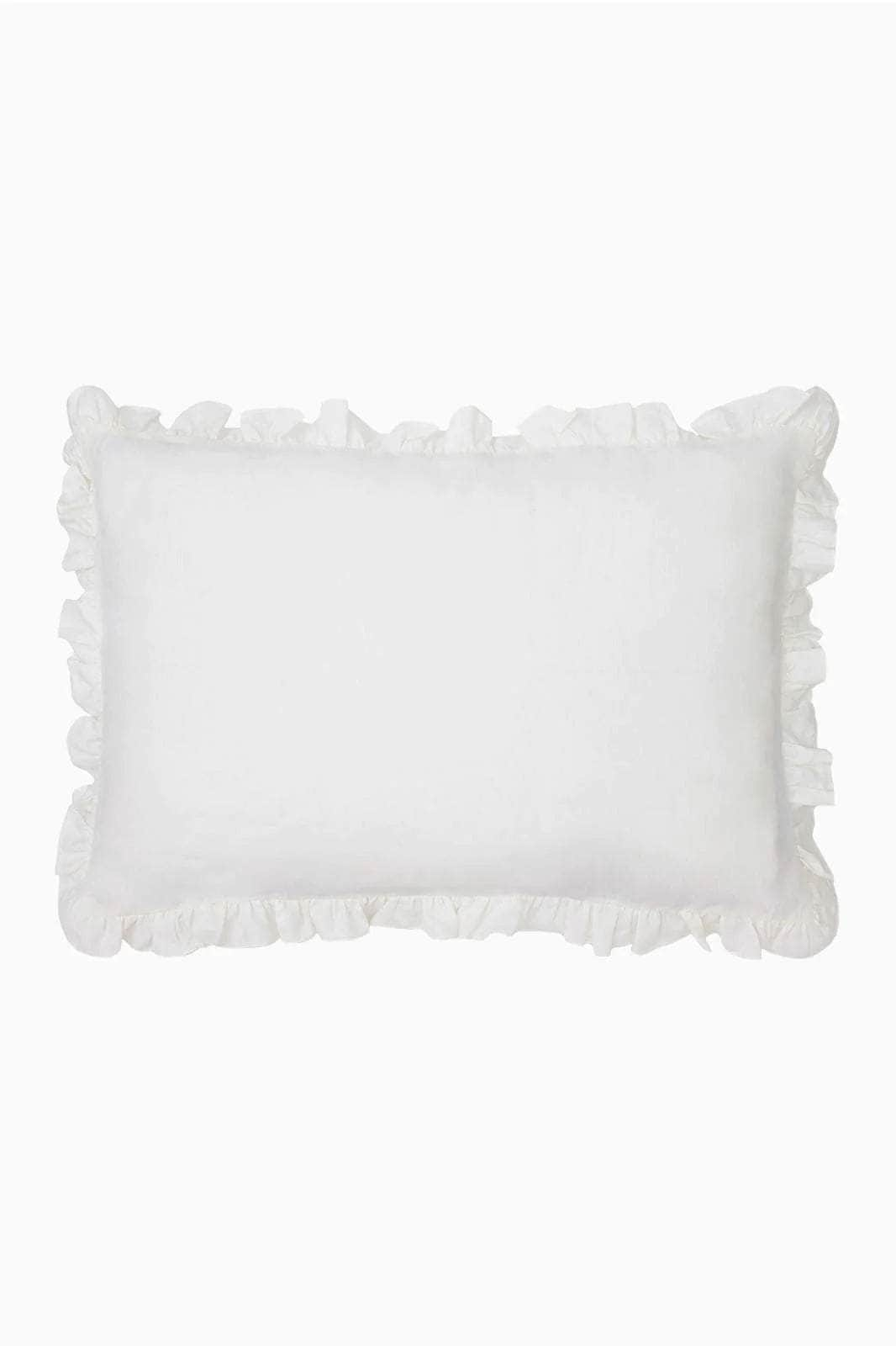 The Ruffled Casita Linen Pillowslips Set in white