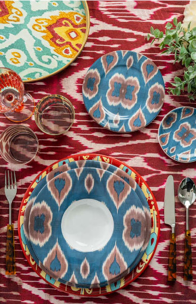 Ikat Ceramic Salad / Dessert Plate - #76