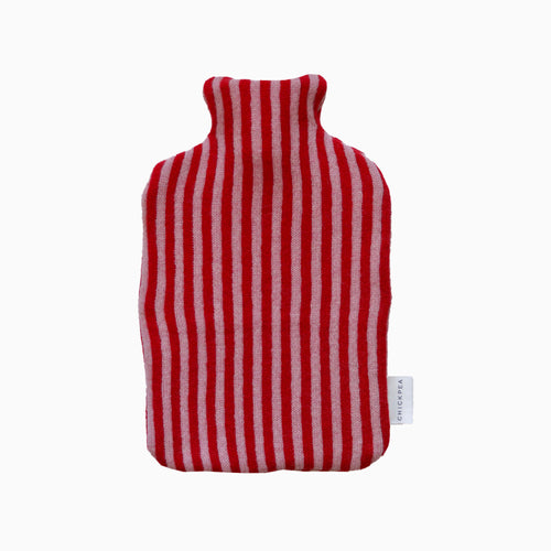 Pink and Red Bold Stripe Hot Water Bottle