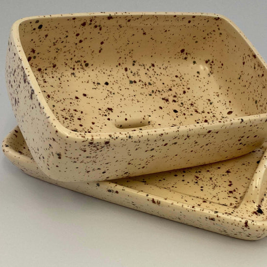 Butter Dish with Speckled Honey Glaze