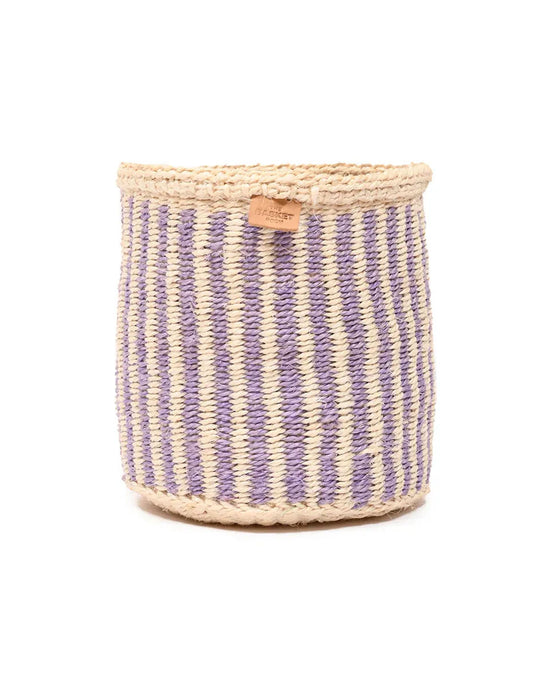 UMEME: Lavender Pinstripe Woven Storage Basket