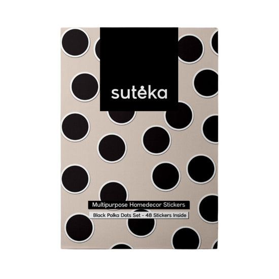 Black Polka Dots Ceramic Sticker Set