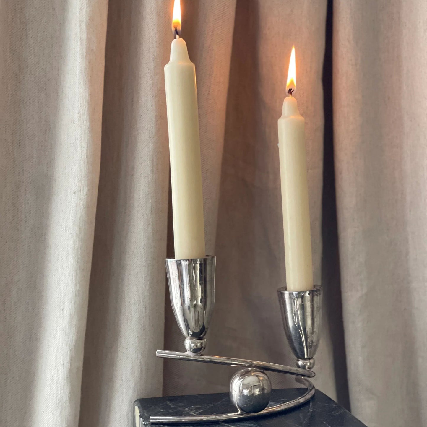 Chrome Double Head Candle Stick Holder