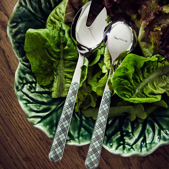 Tartan Salad Servers, Sage