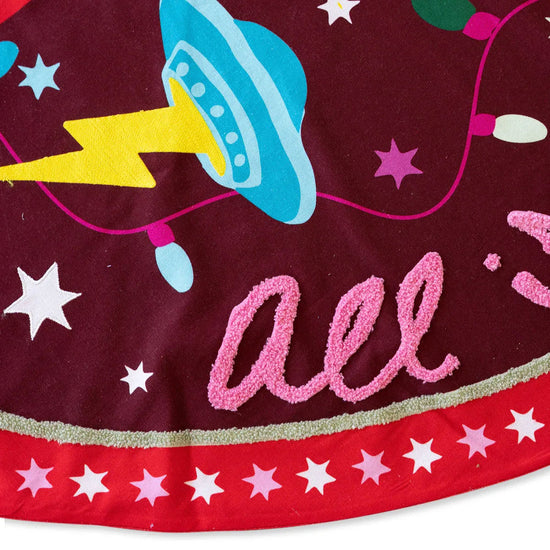 All Is Bright Embroidered Tree Skirt