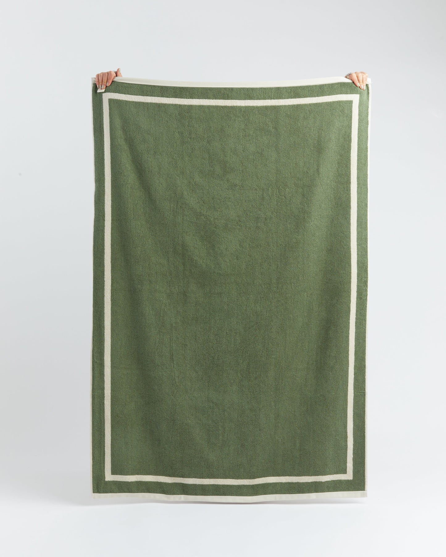 The Classic Ecru and Green Towel