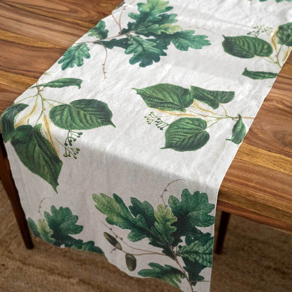 Linen Table Runner TREES