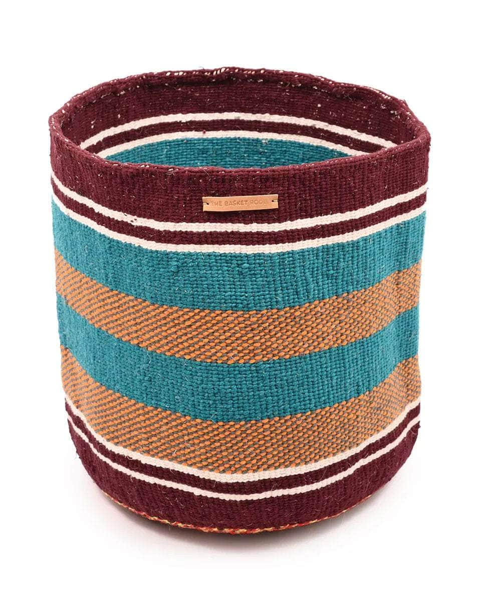 SIKU: Extra Large Maroon, Turquoise, Mustard Wool Basket