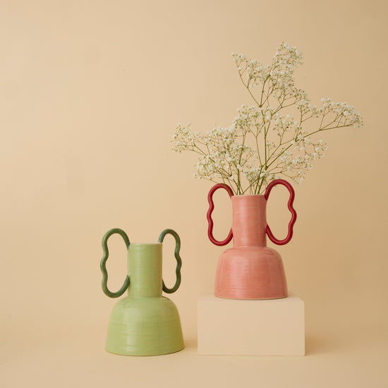 Wiggle Handle Vase - Pink