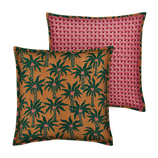 Double Sided Cushion Laura Moss & Caramel x Janis Bordeaux & Pink