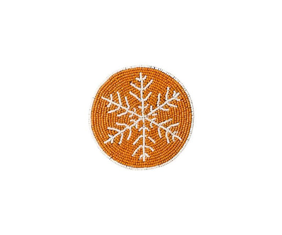 Handmade Beaded Christmas Snowflakes Coasters