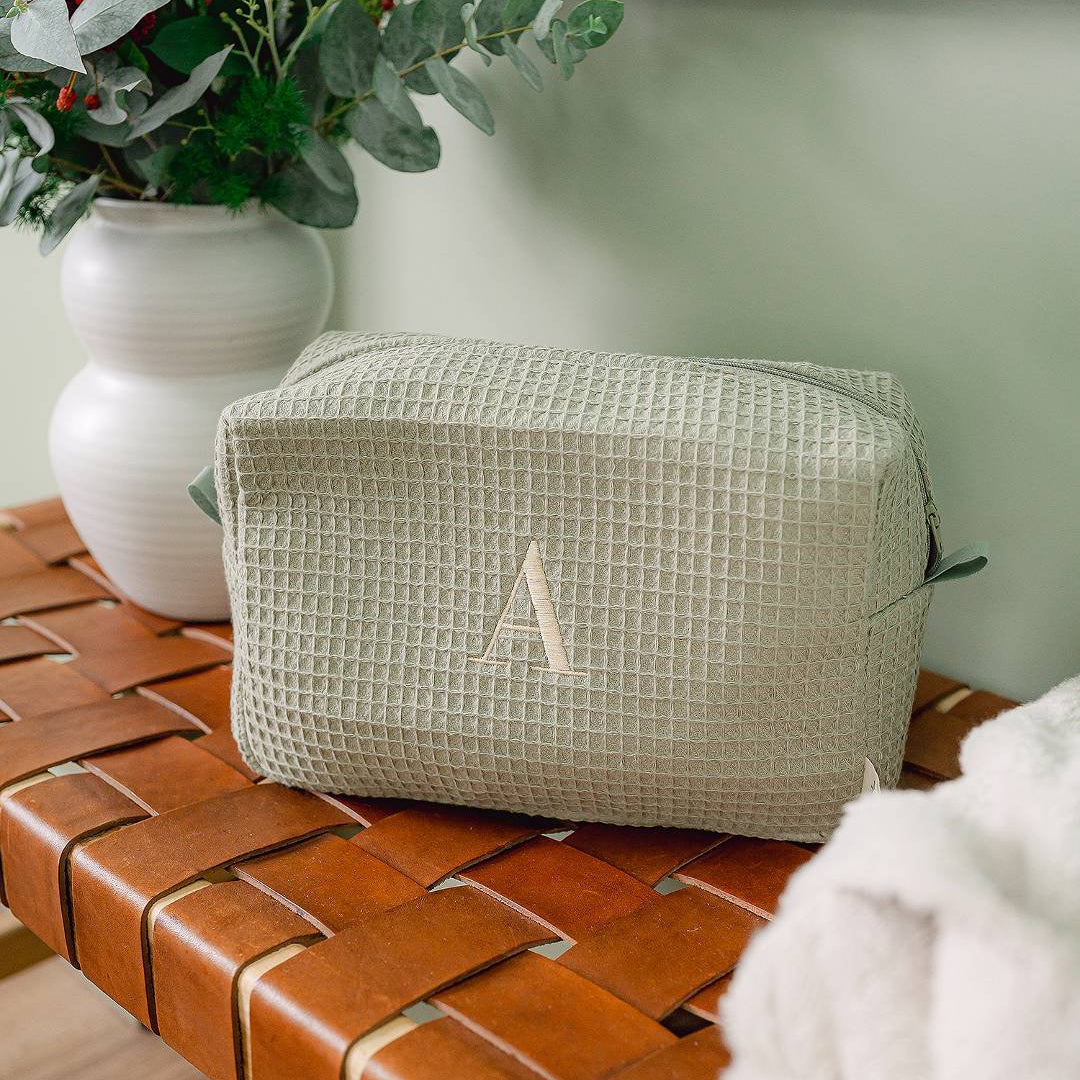 Personalised Honeycomb Green Toiletry Bag