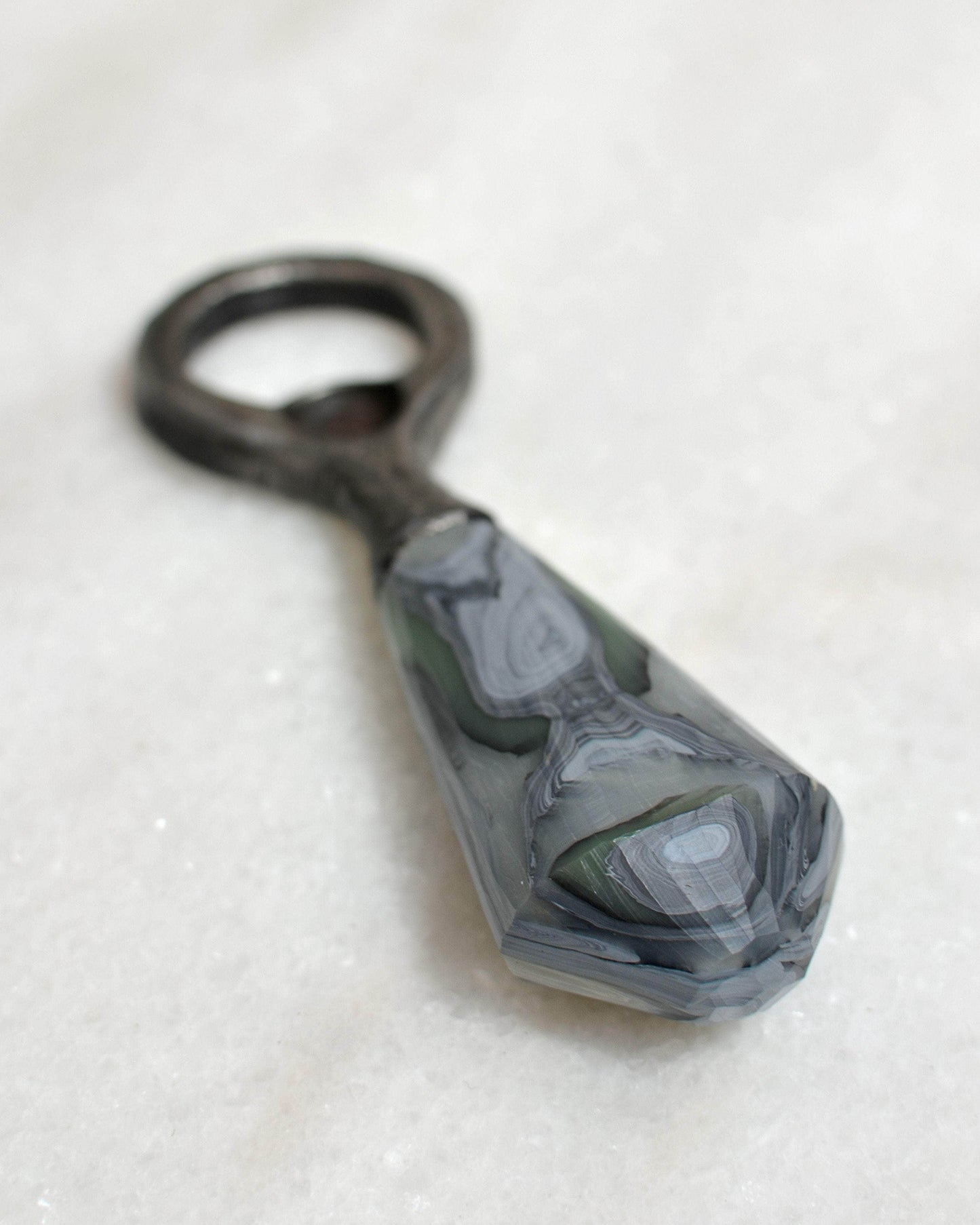 Recycled Plastic & Forged Steel Bottle Opener Stone Jade