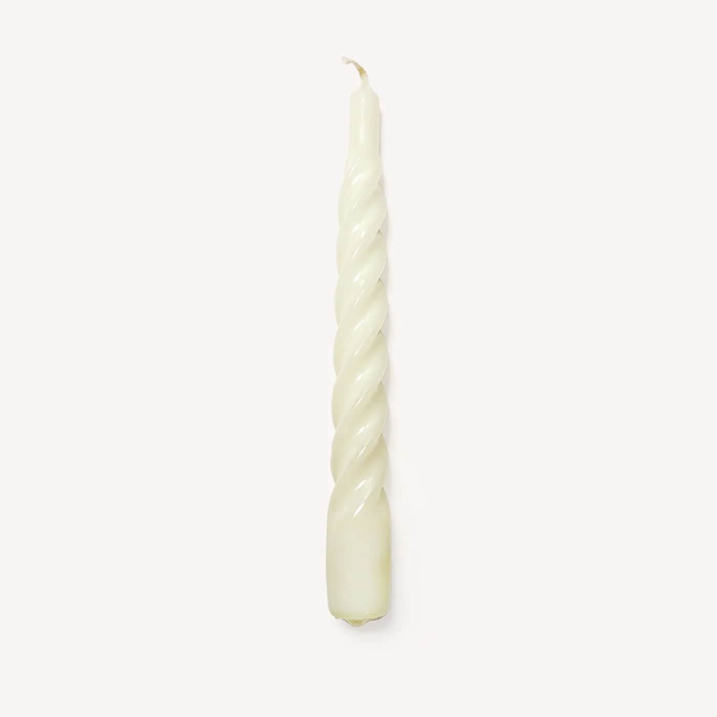 White Twisted Gloss Candles - Set of 6