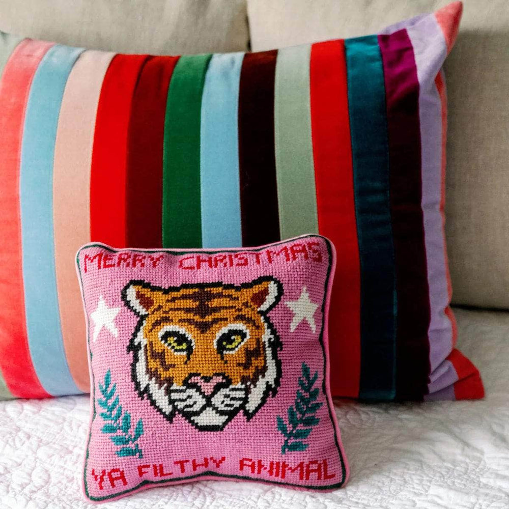 Filthy Animal Needlepoint Pillow