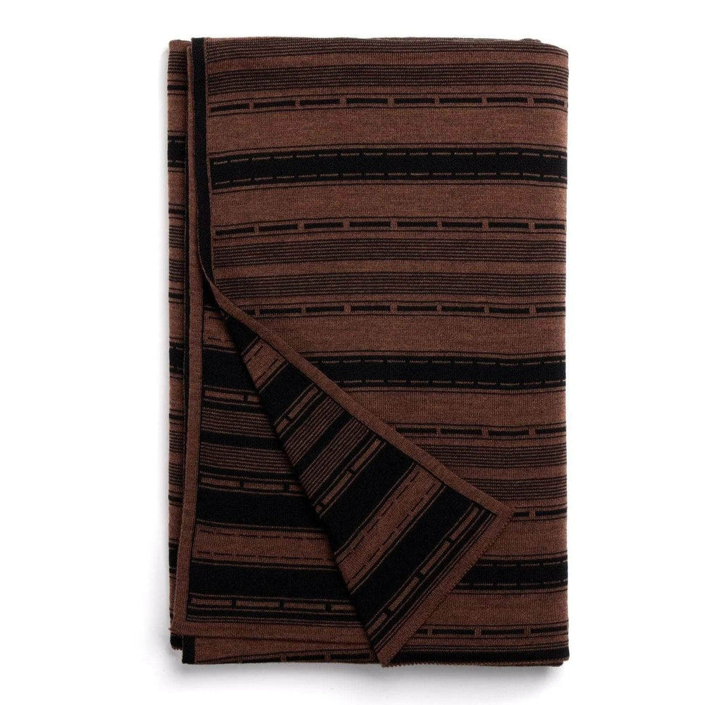 Dash Merino Wool Blanket - Burnt Umber