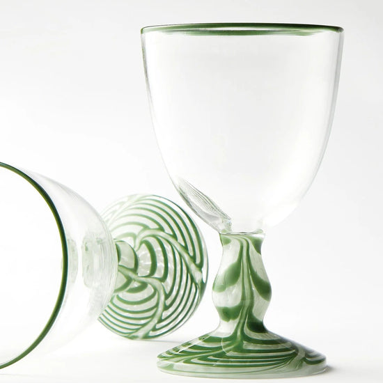 The Green Ripple Wine Glass Duo