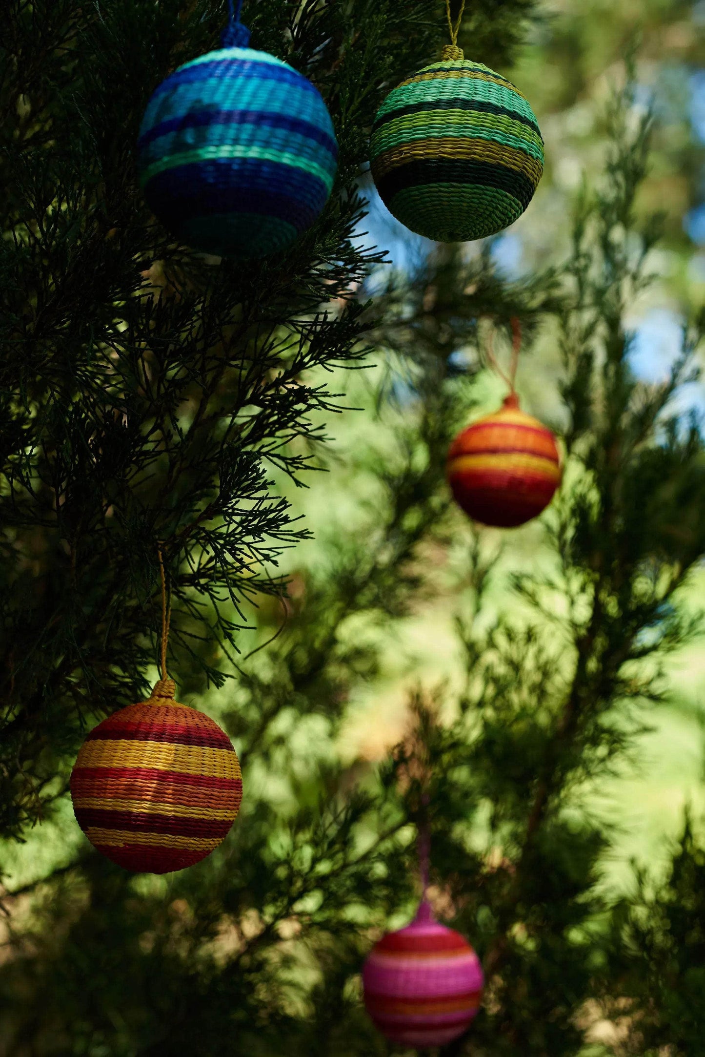 Palmito Woven Baubles (Set of 4)