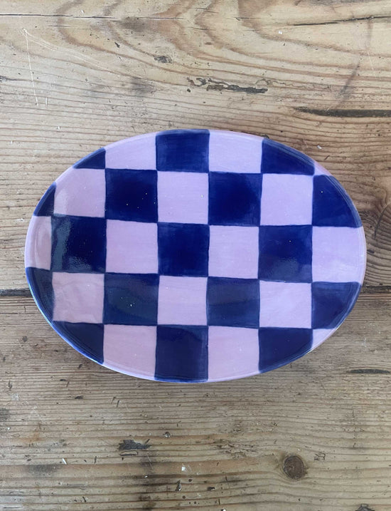 Checkmate Soap Dish, Blue & Lilac